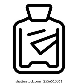 Simple line icon representing a hot water bottle, offering warmth and comfort