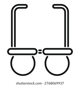 Simple line icon representing a pair of funny round glasses, often associated with geek culture and vision correction