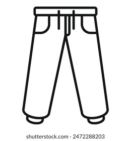 Simple line icon representing pants, perfect for fashion related projects