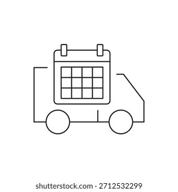 Einfaches Liniensymbol für den geplanten Liefer- oder Buchungsterminservice.