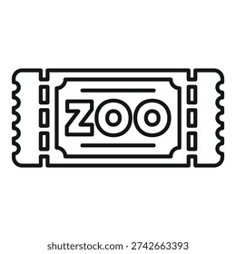 Simple line icon representing a ticket granting access to a zoo
