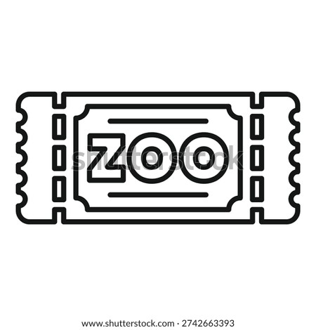 Simple line icon representing a ticket granting access to a zoo