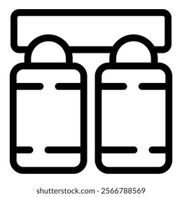 Simple line icon representing two empty seats in a train, subway or metro