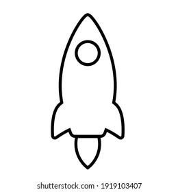 Einfache Line Icon Rakete, Start-up Business-Zeichen. Vektorgrafik