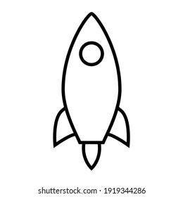 Simple Line Icon rocket, start up business sign. Vector Illustration