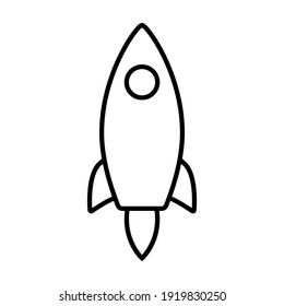 Simple Line Icon rocket, start up business sign. Vector Illustration