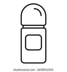 Simple line icon of a roll on deodorant stick, perfect for representing hygiene and personal care