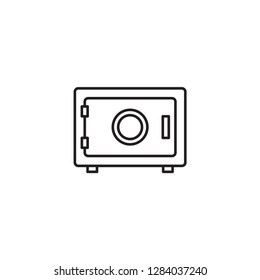 Simple line icon of safe box