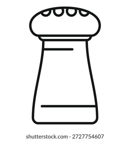 Einfaches Liniensymbol eines Salzkellers, perfekt für die Darstellung von Gewürzen oder Aromen in Koch- und Essensvisualitäten