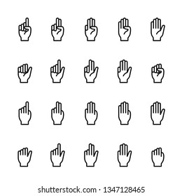 Simple line icon set of Finger counting