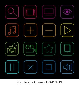 Simple line icon set for web design