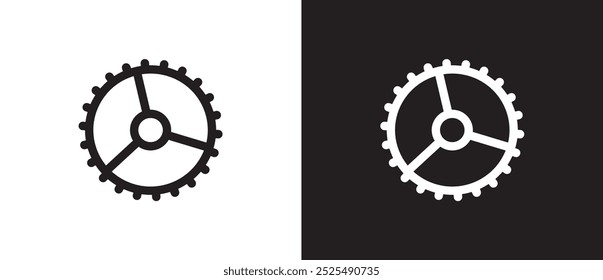 Simple line icon of settings, settings icon on social media, social media app icon on black and white background in vector shape. icon setting. Eps 10. Editable stroke.