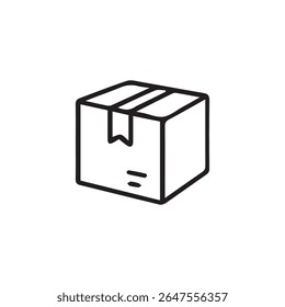 Simple line icon of a shipping box. Suitable for delivery, logistics, packaging, and e-commerce design. Includes high-resolution JPG preview.
