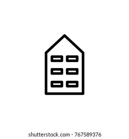 A simple line icon to show building, office, apartment
