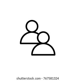 A simple line icon to show business, group, member