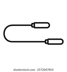 Simple line icon of a skipping rope, suggesting activities like exercise, sports, and a healthy lifestyle