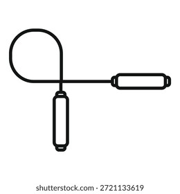 Icono de línea simple de una cuerda de saltar que representa un estilo de vida saludable y fitness