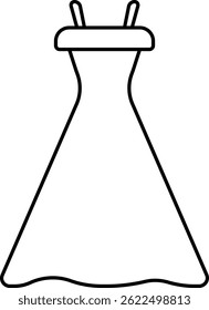 Simple line icon of a sleeveless dress, ideal for fashion or clothing design.