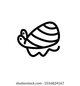 Simple line icon of a snail in black color