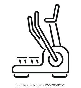 Simple line icon style graphic representing an elliptical trainer, ideal for websites and apps related to fitness