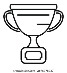 Icono de línea simple estilo Imagen de un trofeo que se otorga al ganador de una competencia