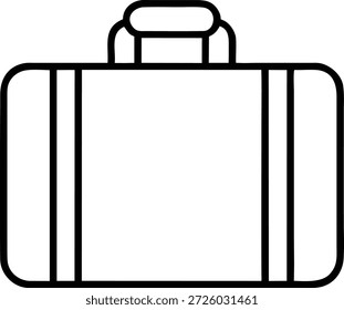 Icono de línea simple de una maleta. Perfecto para agencias de viajes, Sitios web turísticos, blogs o publicaciones en redes sociales relacionadas con vacaciones, embalaje y viajes. Uso para publicidad o proyectos de diseño.