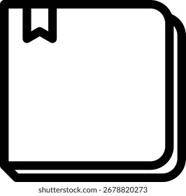 Un icono de línea simple de un libro delgado