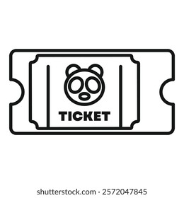 Simple line icon of a ticket representing access to a zoo or a wildlife park