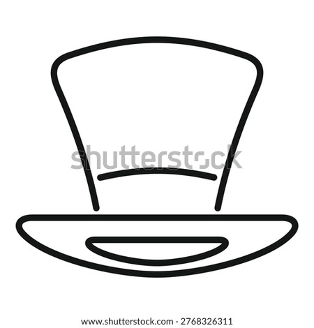 Simple line icon of a top hat, bringing a touch of elegance and sophistication to formal attire