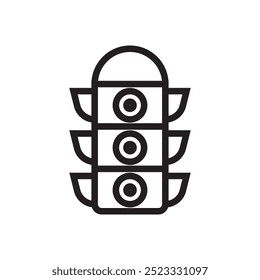 Icono de línea simple de la ilustración de diseño de Vector de semáforos. 