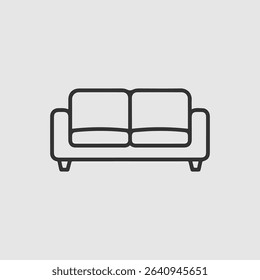 Simple line icon of a two seater sofa