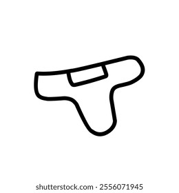 Simple line icon of a underpants in black color