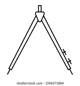 Simple line icon. Vector illustration isolated on a white background. Precision pencil compass.