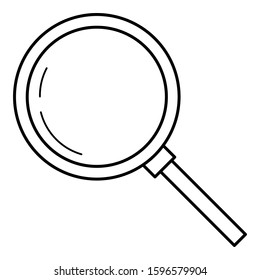 Simple line icon. Vector illustration isolated on a white background. Magnifier