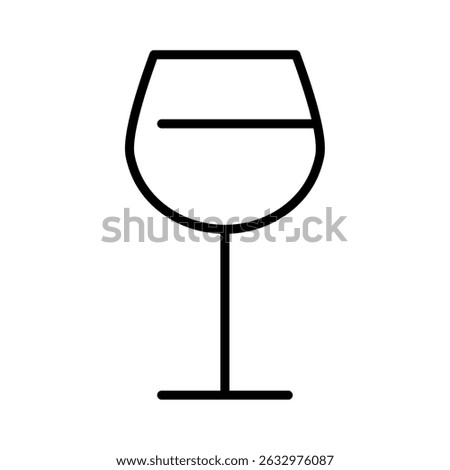 Simple Line Icon of a Wine Glass