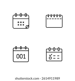 Simple Line Icons of Calendars for Scheduling and Planning	