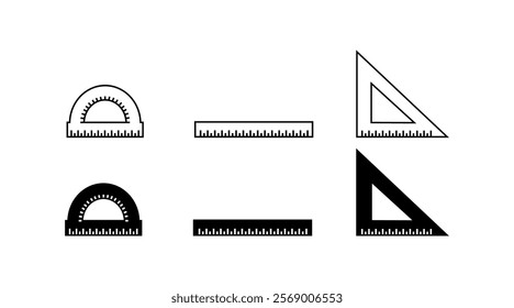 Simple line icons. Linear and silhouette style. Vector icons.