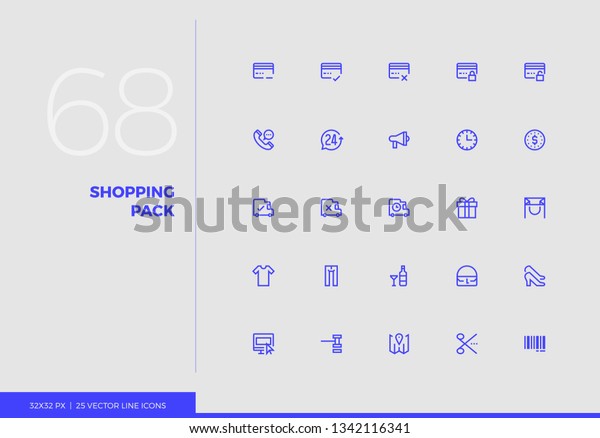 Simple Line Icons Pack Online Shopping のベクター画像素材 ロイヤリティフリー