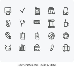 Simple line icons pack of school education, study process. Vector pictogram set for mobile phone user interface design, UX infographics, web apps, business presentation. Sign and symbol collection. 80