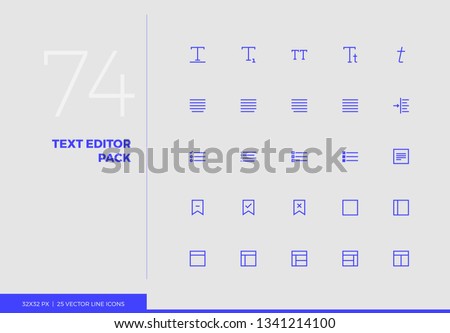 Simple line icons pack of text editing tools, word processing. Vector pictogram set for mobile phone user interface design, UX infographic, web apps, business presentation. Sign and symbol collection.