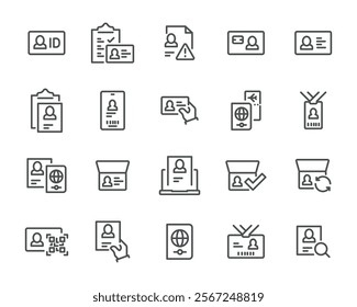 Simple Line Icons: Passport, ID, and Applications