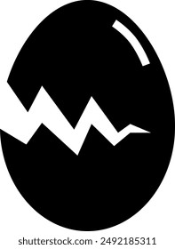 Simple line icons of regular and broken egg shapes