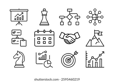  Simple Line Icons Representing Essential Services and Concepts