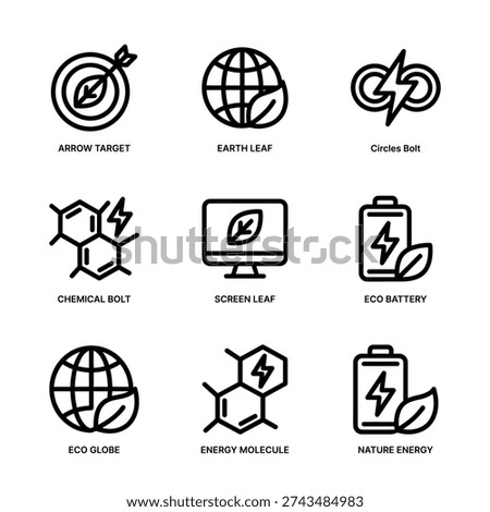 Simple Line Icons Set of Ecology and Alternative Energy Sources