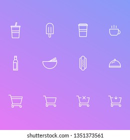 Simple line icons for Web and Mobile. white color version