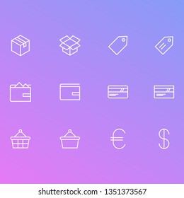 Simple line icons for Web and Mobile. white color version