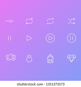 Simple line icons for Web and Mobile. white color version