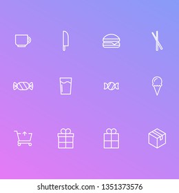 Simple line icons for Web and Mobile. white color version