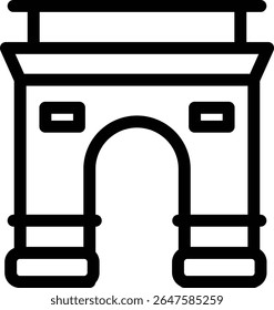 Simple Line Illustration of Arc de Triomphe