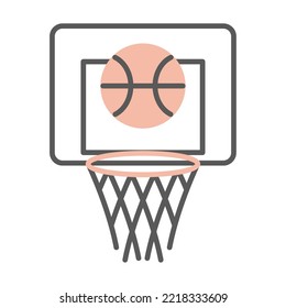 simple line illustration of basketball